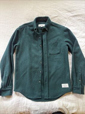 ANIAN Forest Green Women's Button-Down Shirt Jacket